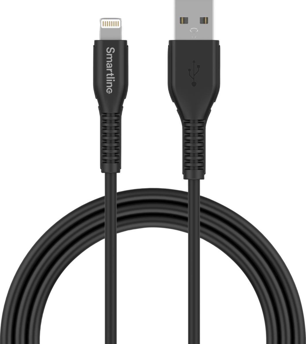 Latauskaapeli, USB Type-A - Lightning, iPhone/iPad, erityisen kestävä, Smartline -