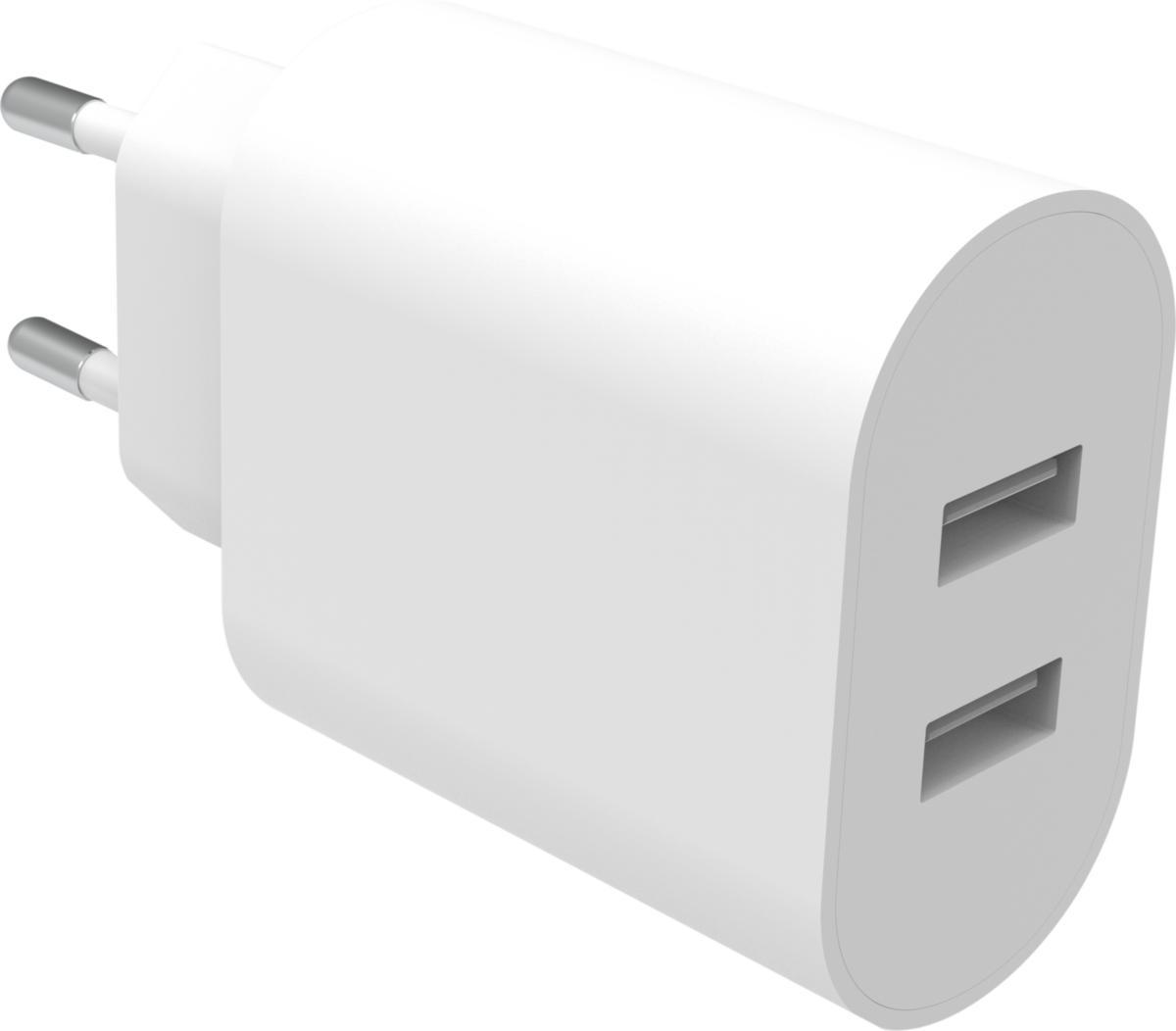 Lader vegguttak, 2 USB, Smartline -