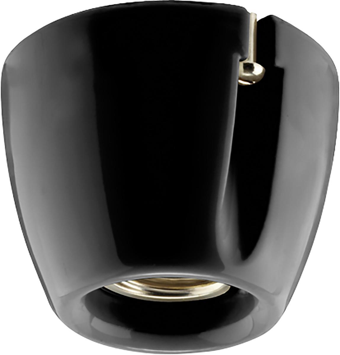 Porselens armatur, Ifö Basic, rett sokkel - PORSELENSARMATUR IFØ BASIC RET SVART E27 IP20