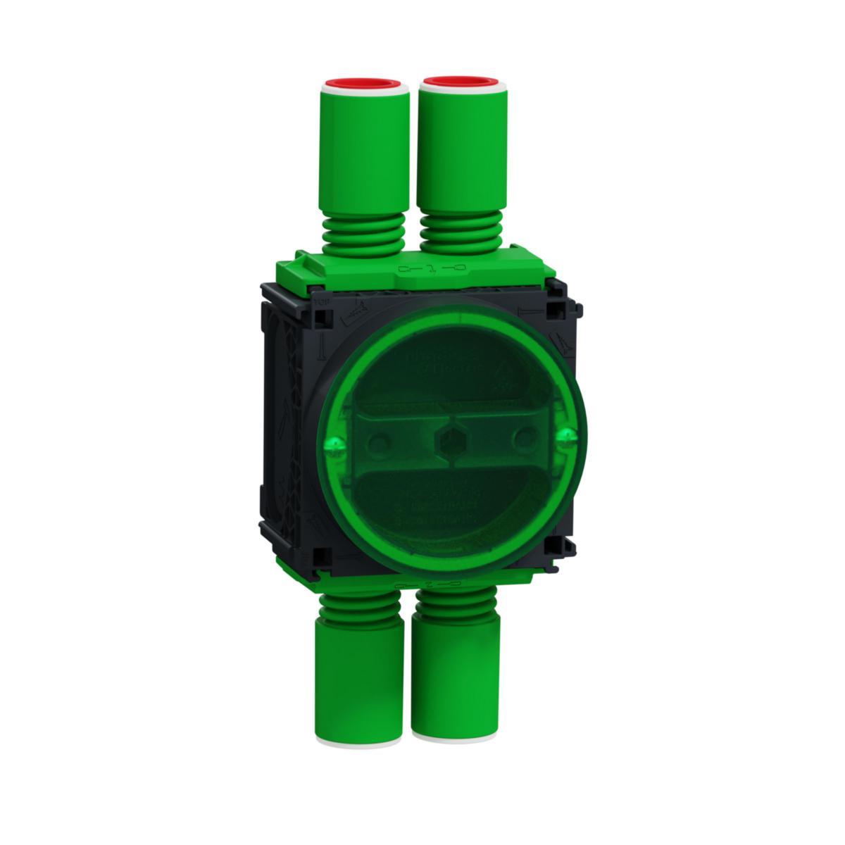 Apparatdosa, för enkel- eller dubbelgips, låg, Schneider Electric - APPARATDOSA ENKEL/DUBBEL GIPS 13-26mm 4 STUDSAR SCHNEIDER