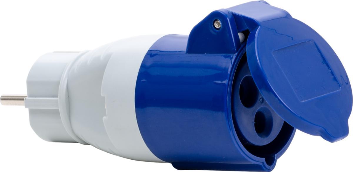 Overgangsadapter, fra schuko til CEE - OVERGANGSADAPTER SCHUKO 230V TILL CEE 216 6 2P J