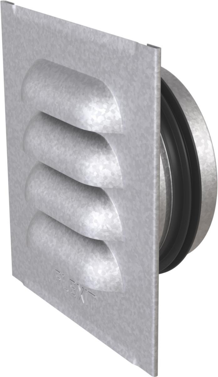 Ventilgaller, stål, med nippel, Flexit - SJALUSIRIST M/NIPPEL STÅL 4X4" Ø100 FLEXIT
