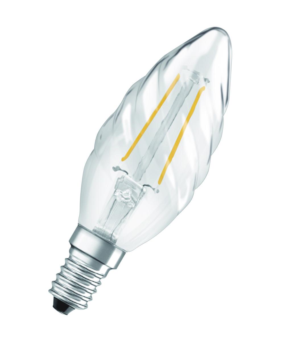 LED-lampa, Kron/Classic BW, klar, vriden, Retrofit Osram - 
