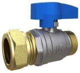 Ball valve 802 Blue/Red straight extension, LK