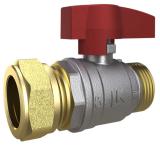 Ball valve 802 Blue/Red straight extension, LK