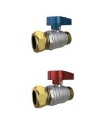 Ball valve 802 Blue/Red straight extension, LK