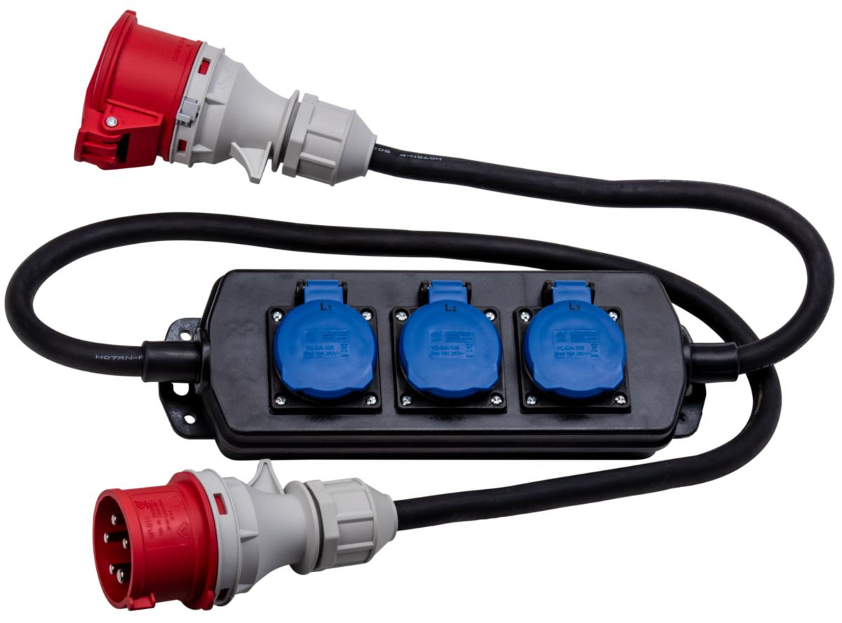 Grenuttag/övergångssladd 400V, 3x230V + 1x400V - 