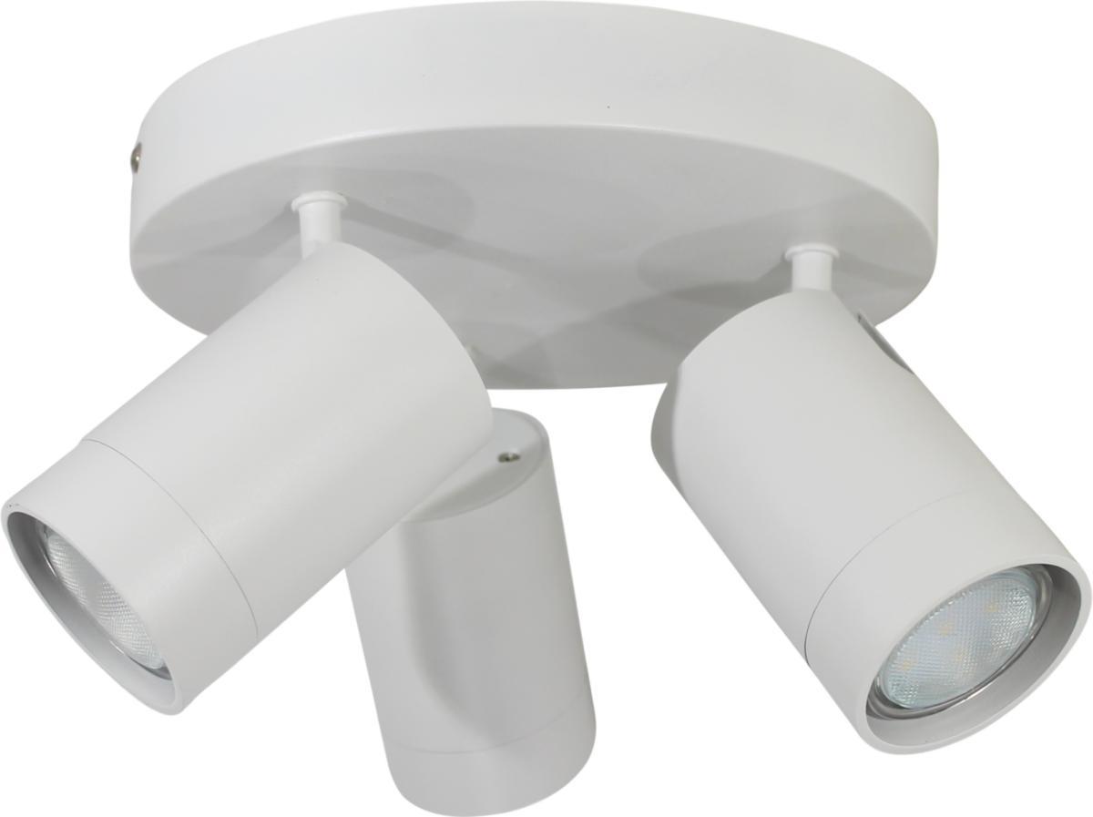 Taklampe/rondell, 3 spot, Älö - TAKLAMPE/RUND 3 SPOT HVIT GU10 EKS LYSKILDE ALU