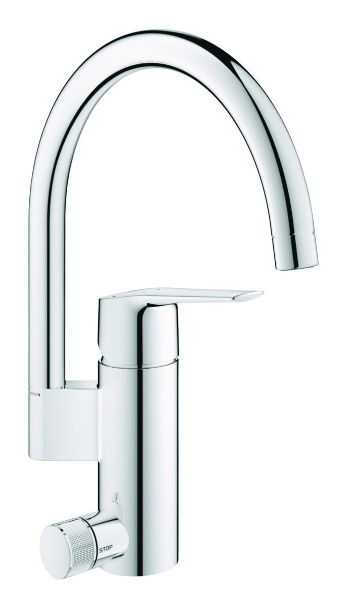 1-greppsblandare för diskbänk, med dm-avst, hög pip, Grohe Start -