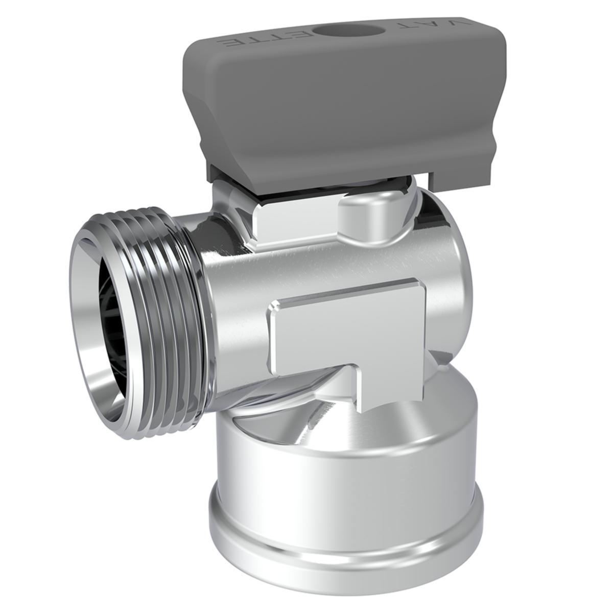 Ball valves Vatette, chrome-plated with knob, angled inside & outside thread - Kulventil Med Spak Ut/Inv Ut/Inv Vinkel Fkr R15