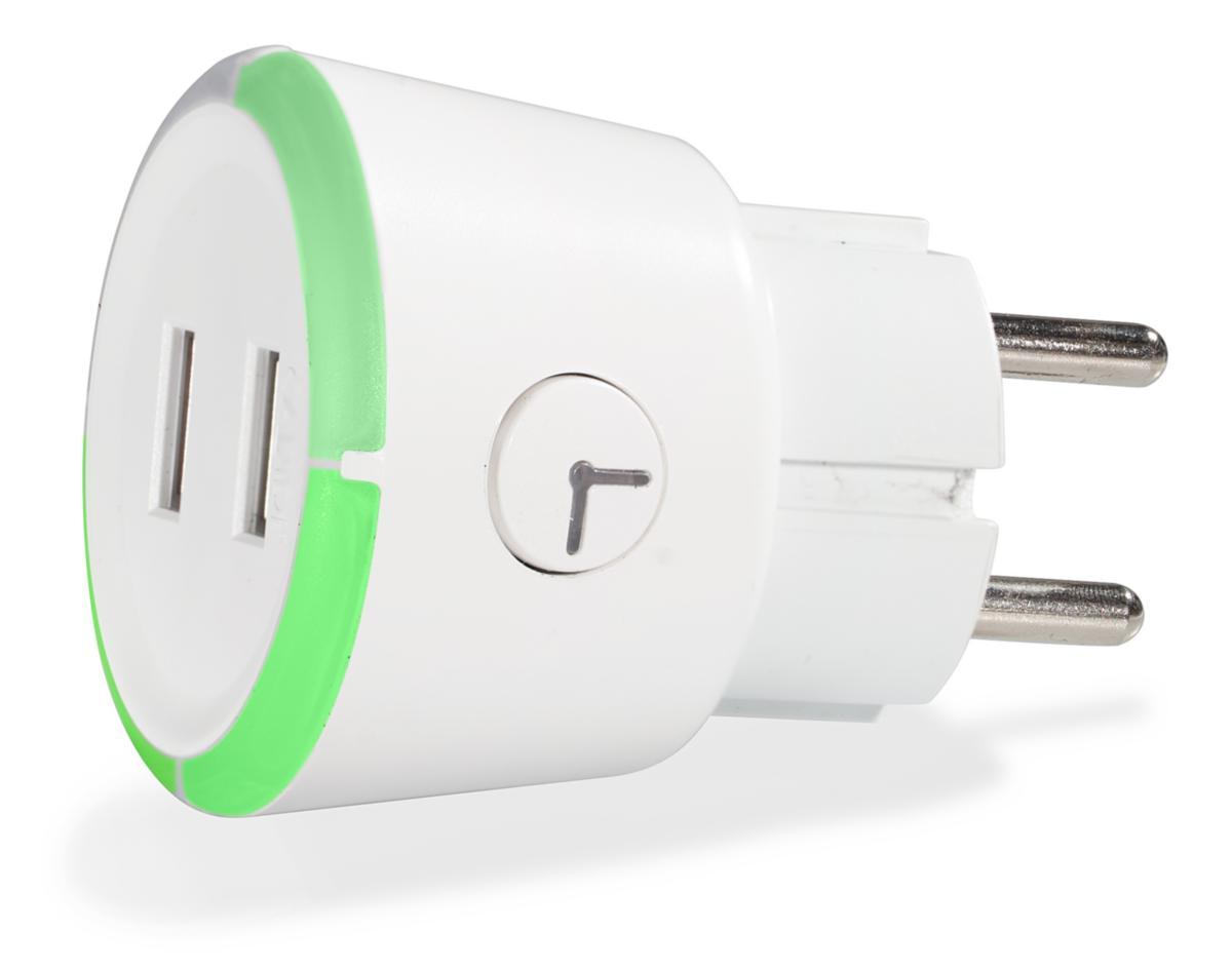Lader med nedtellingstimer, 2 USB, 1-4 timer - USB LADER 2-VEIS RUND M NEDTELLINGSTIMER 1-4T CAPIDI