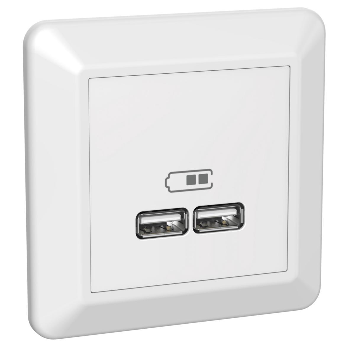 Ladestasjon, innfeldt, 2 USB, Elko RS -