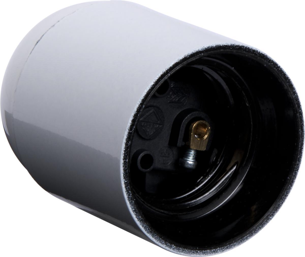 Lampeholder E27, slett - LAMPEH. E27 SLETT HVIT