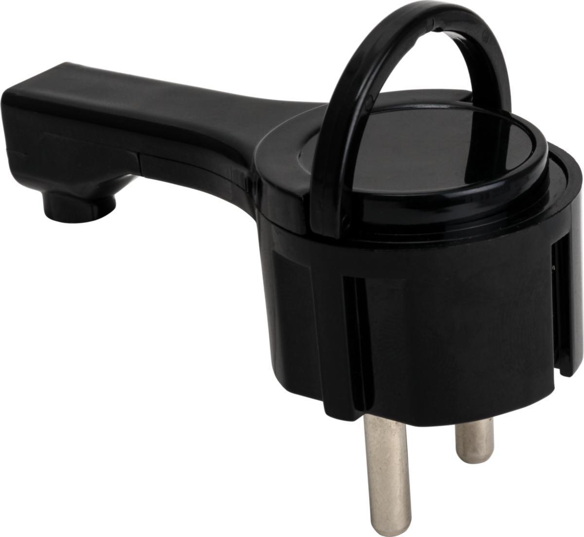 Stickpropp Mini, låg och vinklad modell, jordad - STØPSEL MJ SIDE FLAT MINI SORT DEMONTERBAR