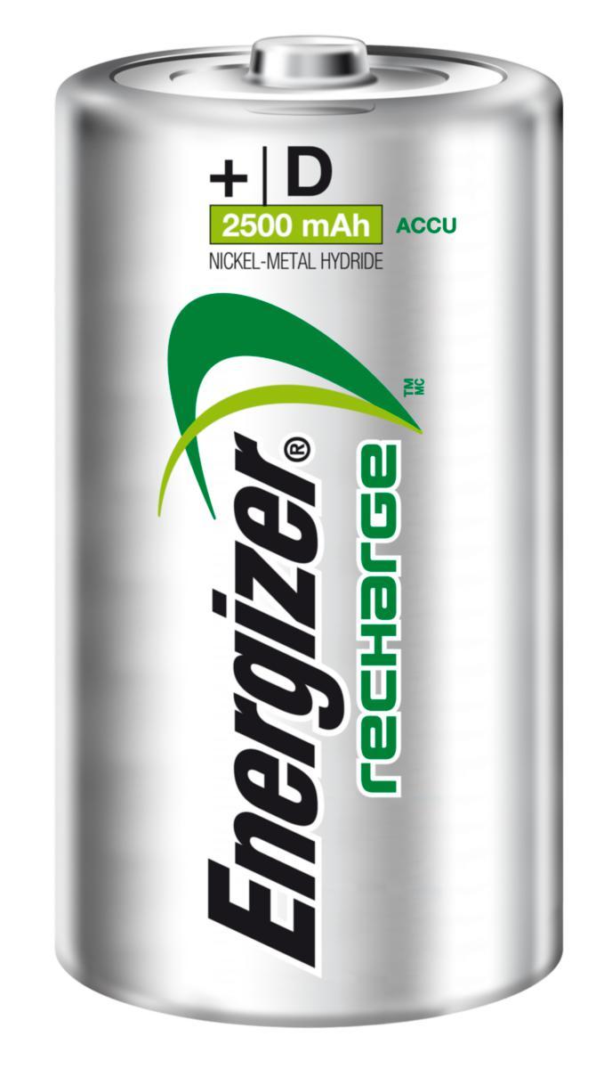 Batteri, laddningsbart D, Energizer Recharge Power Plus - BATTERI LADBART D/HR20 2P 2500 MAH ENERGIZER