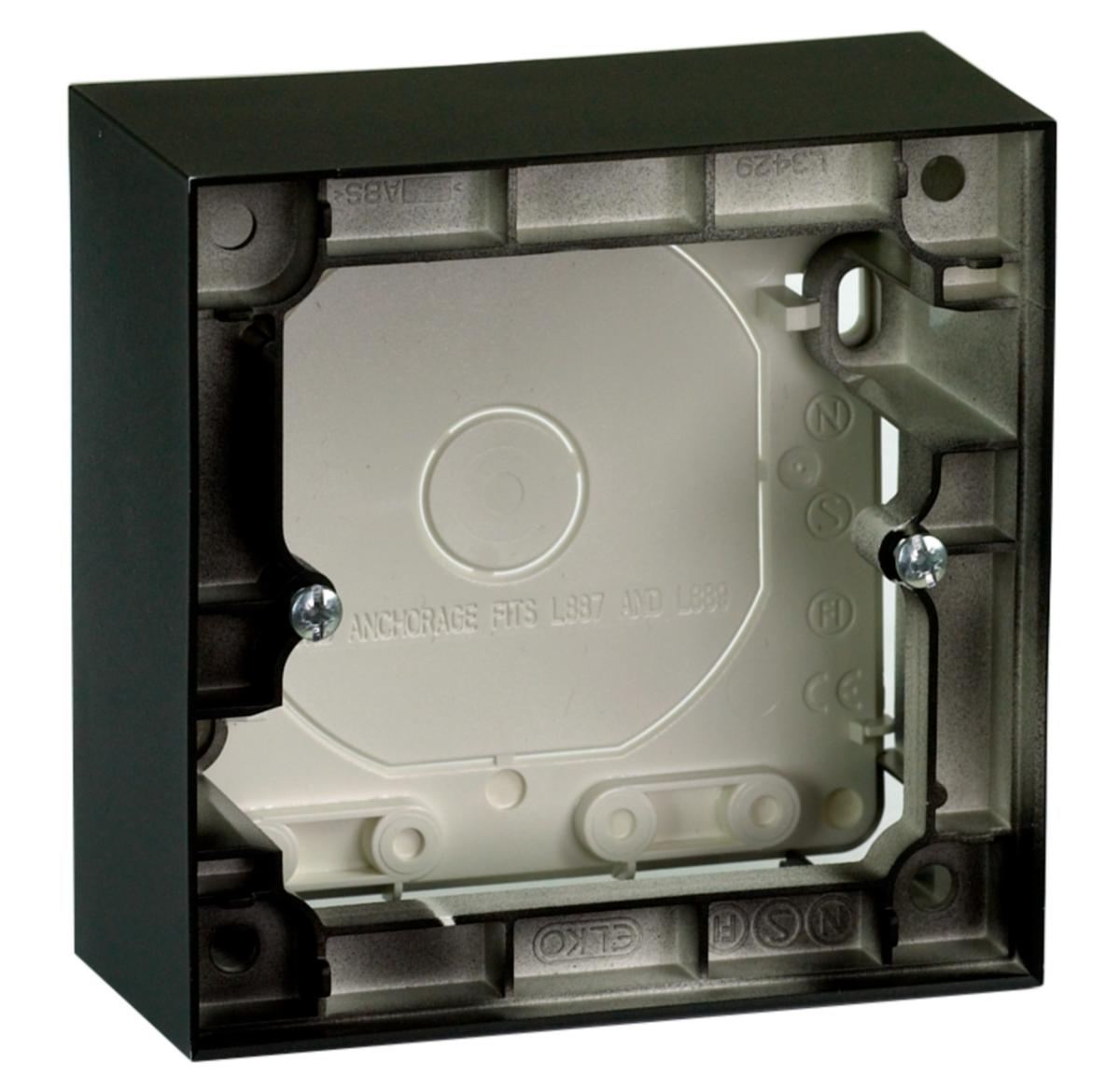 Forhøyningsramme, for innfeldte strømbrytere/vegguttak, dmmer og svakstrømsapparater, Elko Plus. - FORHØYNINGSRAMME 1-ROM SV 35MM FOR DIMMER/PIR