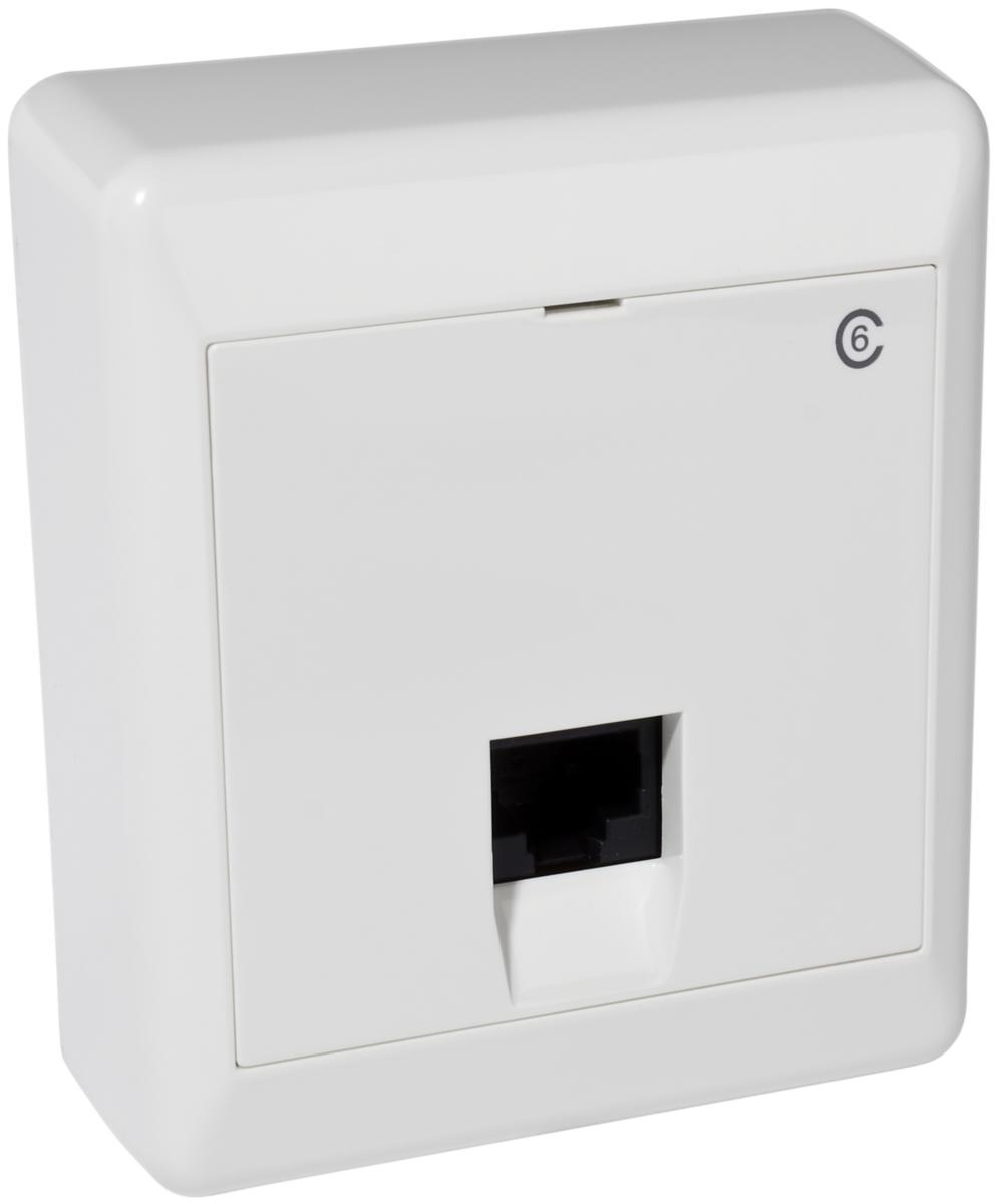Data-/teleuttak, utenpåliggende 1x8, CAT6, Elko RS - TELEFONUTTAK DATA 1X8 KAT 5E V UTENPÅLIGGENDE MONTERING