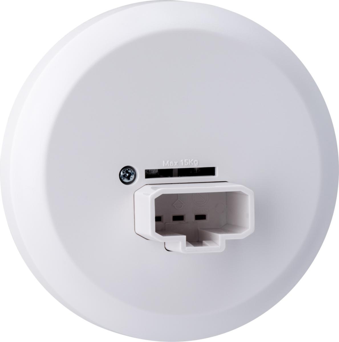 Lampeuttak DCL, utenpåliggende, for tak, med krok, Connect 2 Home, Gelia - LAMPEUTTAK DCL UTP TAK M/KROK HVIT CONNECT 2 HOME