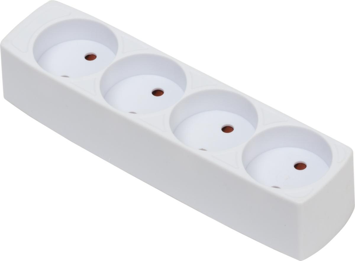 Skjøteledning uten kabel, ujordet, 4-veis - GRENUTTAK 4-V U J UTEN KABEL BARNESIKRET HVIT