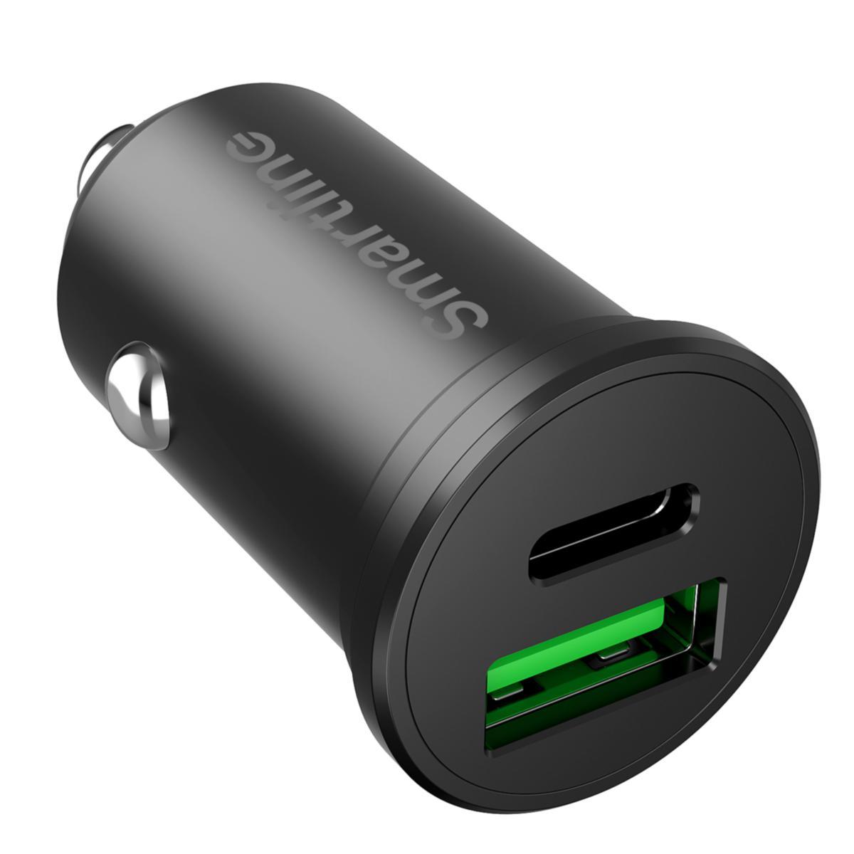 Billader USB-C, PD + USB-A, QC - Billader Usb-C+Usb-A Pd 45 W Qc 30 W Svart Slimline