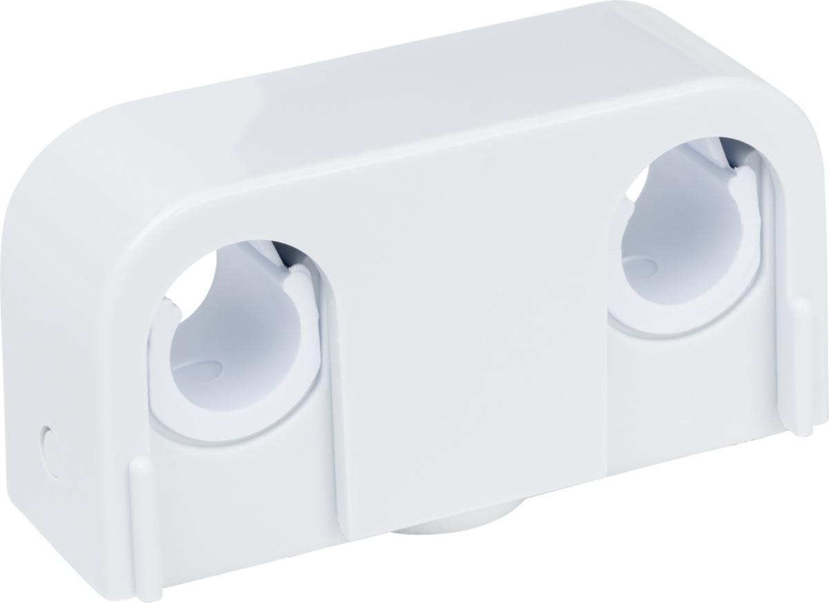 Rörklämma av plast 10-16 mm dubbel snap c/c 40 mm inkl tätningsbricka - RØRKLEMME 10-16 DOBBEL HVIT 2-PACK