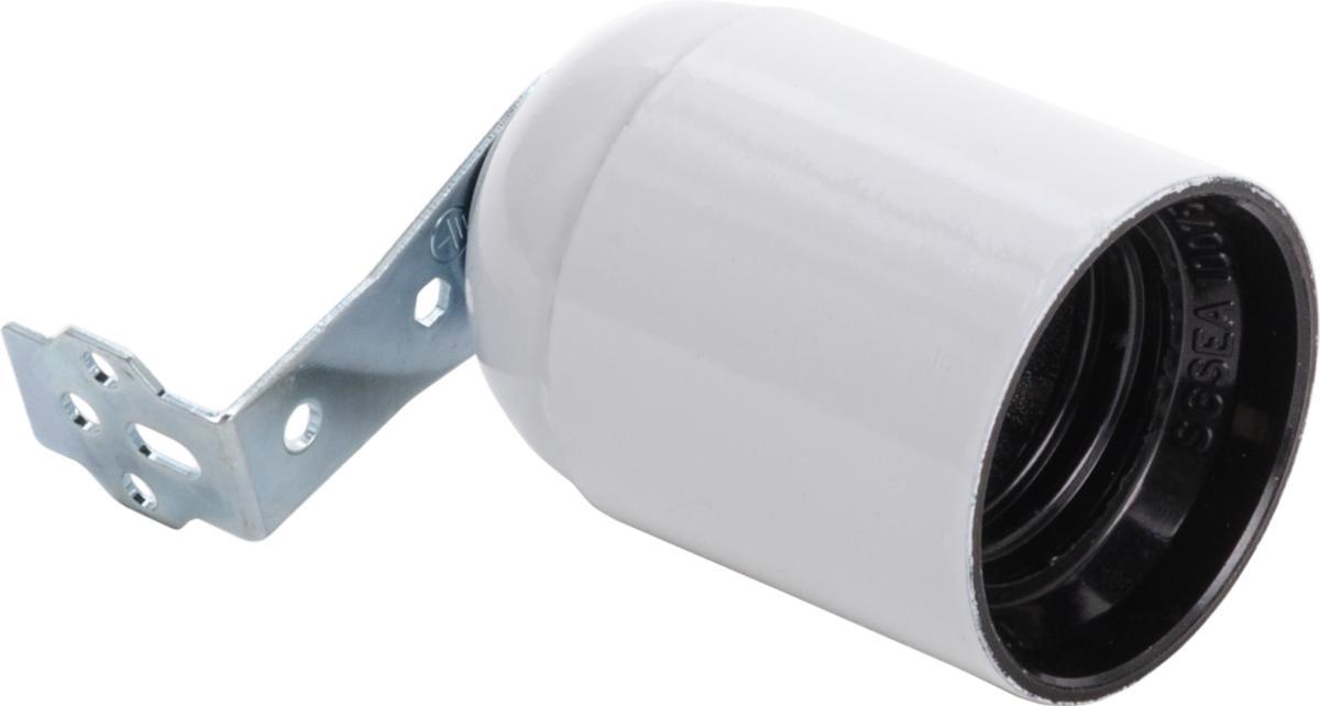 Lampeholder E27, vinkel, slett - LAMPH E27 HVIT SLET VINK. VINKEL