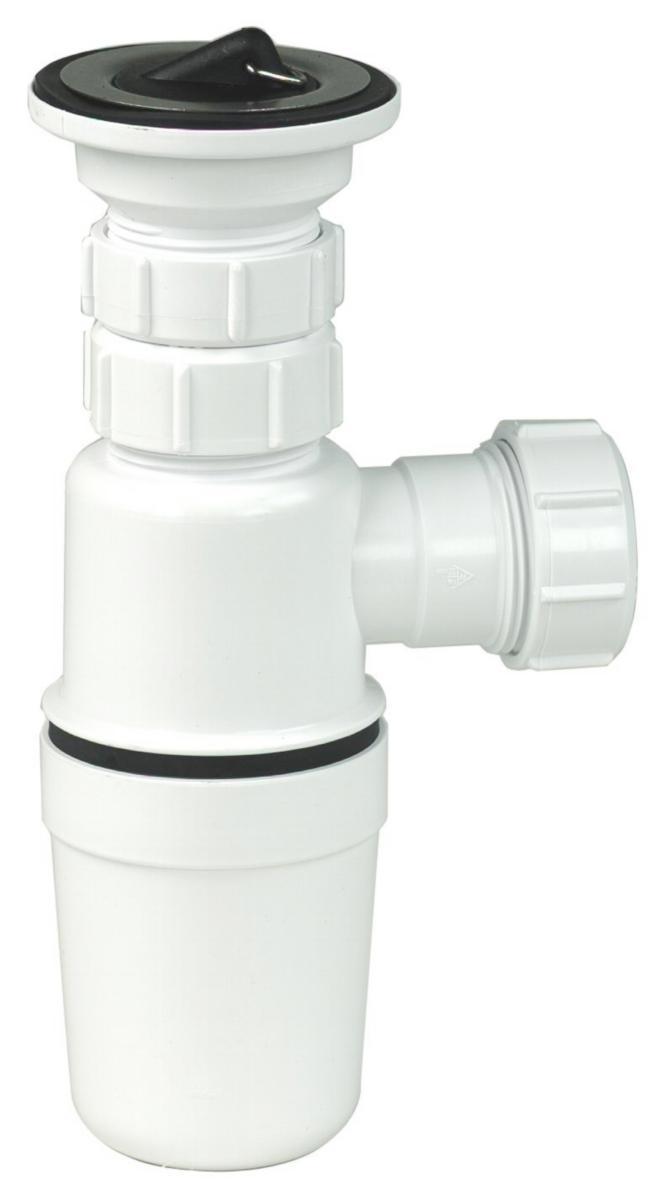 Pungvannlås av plast med bunnventil, for 32 mm rør - VANNLÅS 32MM PLASTM/BUNNVENTIL OG GUMMIPROPP