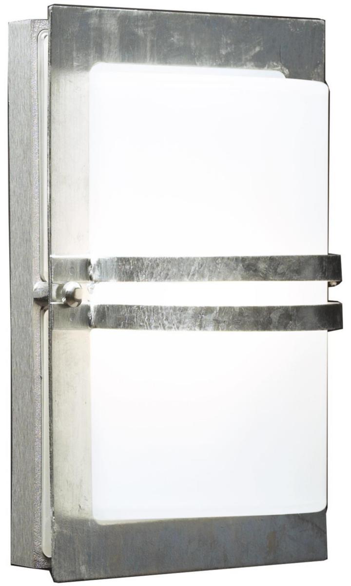 Veggarmatur Basel, med frostet glass, Norlys - UTEARMATUR BASEL 75W GALV. NORLYS FROSTET GLASS
