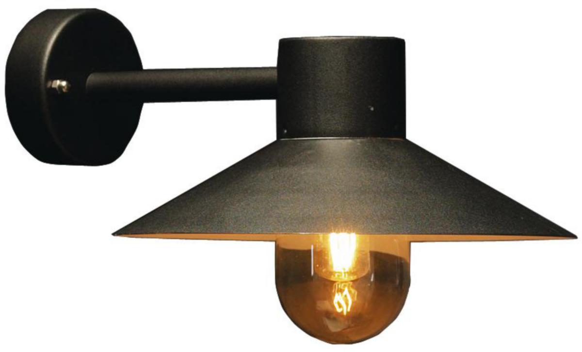 Veggarmatur Lund, med klart glass, Norlys - UTEARMATUR VEGGLYKT SORT  LUND NORLYS 60W E27 IP54