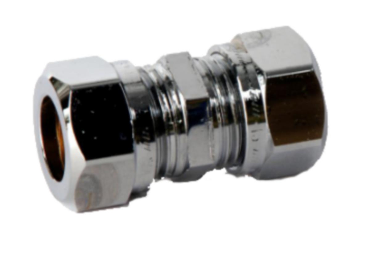 Coupling, straight VA 1130, chrome-plated, Vatette - Kobberrørskobling Fkr 10mm Rett Fkr 10mm