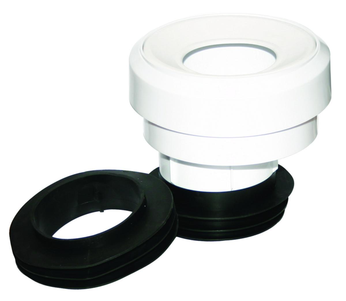WC-Stuss - 110mm pvc/pp/ma wc-tilkb. eks.hvit m/wc-mansjett & hette