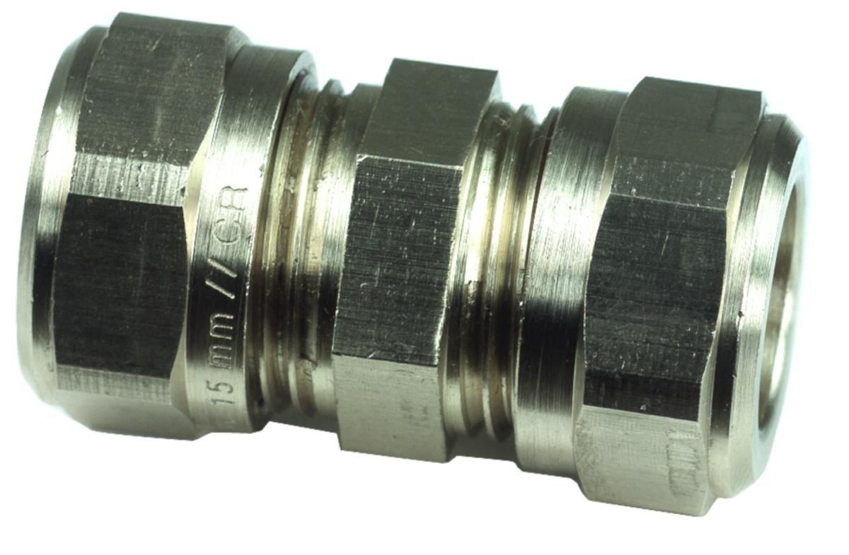 Klemringskoblinger rett, kopper-kopper - KLEMRINGKOBL 15MM RETT MESSING RETT