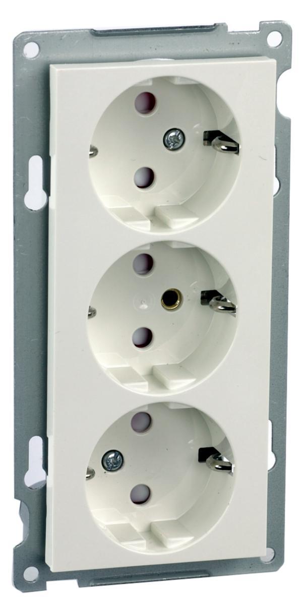 Vegguttak, for kombinasjonsmotering, Elko Plus - STIKKONT.3-V FOR KOMB.MONT. HV ELKO PLUS U/RAMME