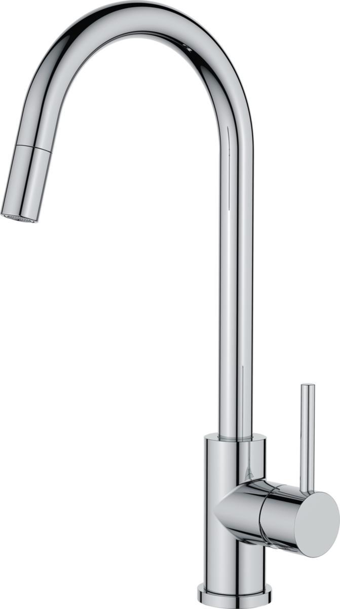 1-greps kjøkkenkran med uttrekkbar tut, Imperia, ADORA - KJØKKENBATT ADORA KROM UTDRAGB 12818.00 IMPERIA FLEX U-PIP