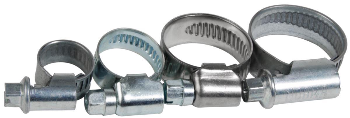 Slangeklemmer galvaniserte, sett med ulike dimmensjoner - SLANGEKLEMME 8-32MM